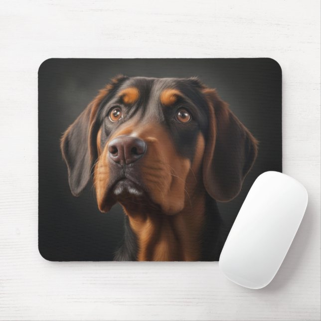 Coonhound Dog Mouse Mat (With Mouse)