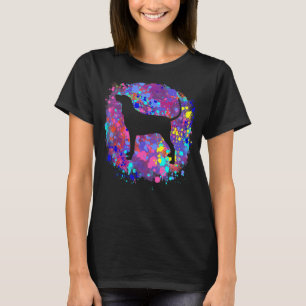 Coonhound Dog Pink Watercolor Splatter Art Love T-Shirt