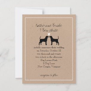 Coonhound Dog Silhouettes Wedding Invitation