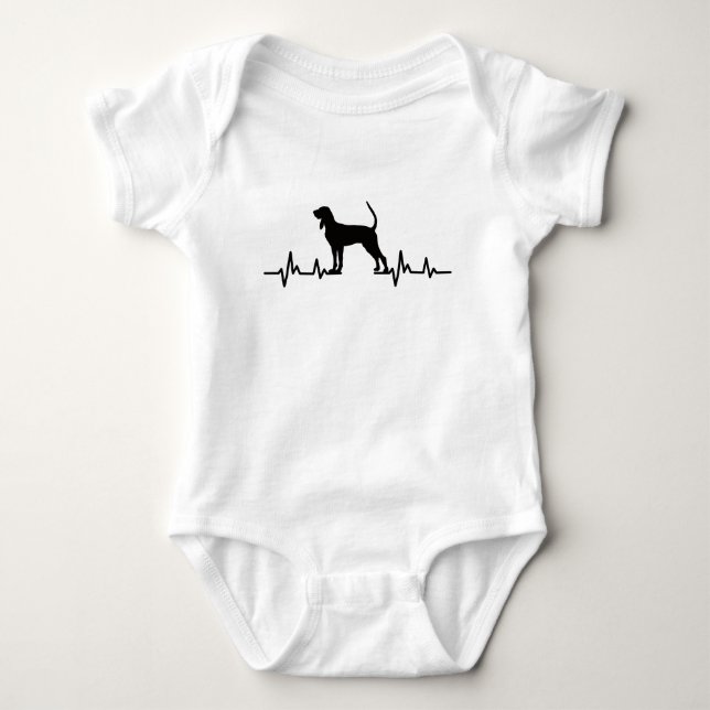 Coonhound Heartbeat  Baby Bodysuit (Front)