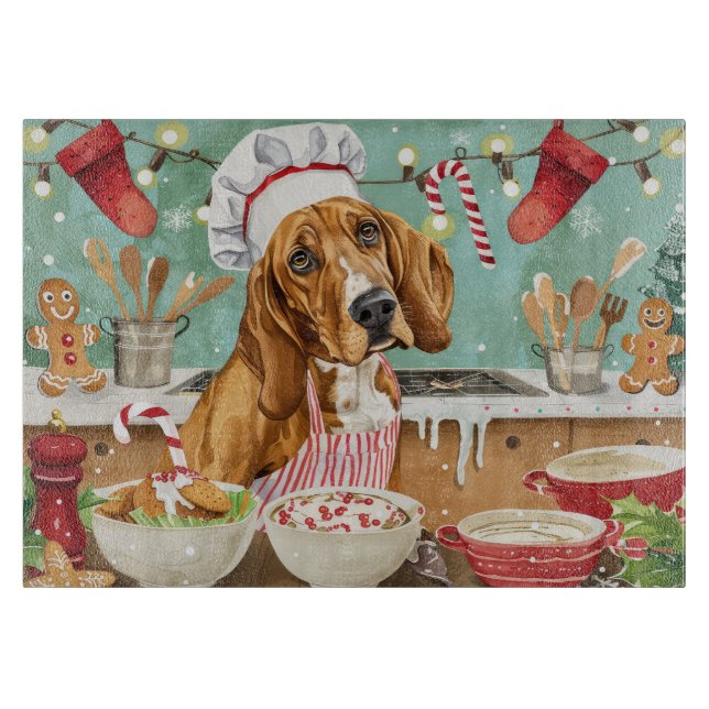Coonhound Holiday Baking: Festive Christmas Cutting Board (Front)