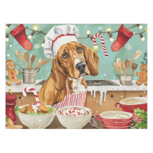 Coonhound Holiday Baking: Festive Christmas Tablecloth