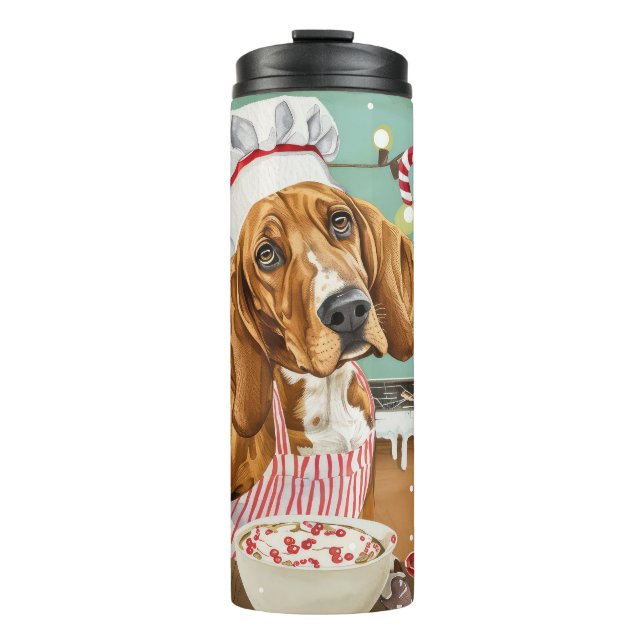 Coonhound Holiday Baking: Festive Christmas Thermal Tumbler (Front)