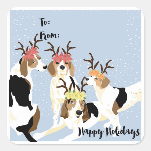 Coonhound Holiday Gift Tag (Front)
