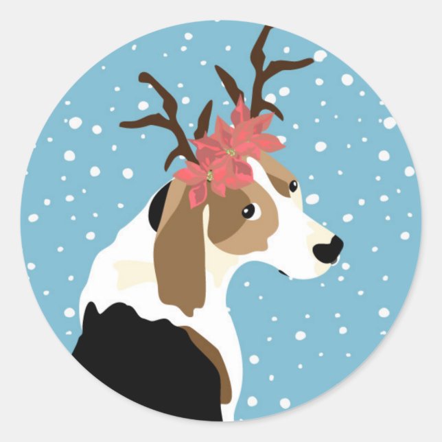Coonhound holiday sticker (Front)