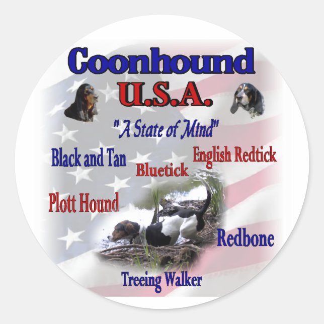 Coonhound Lovers Gifts Classic Round Sticker (Front)