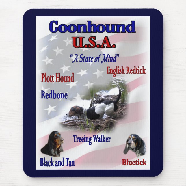 Coonhound Lovers Gifts Mouse Mat (Front)
