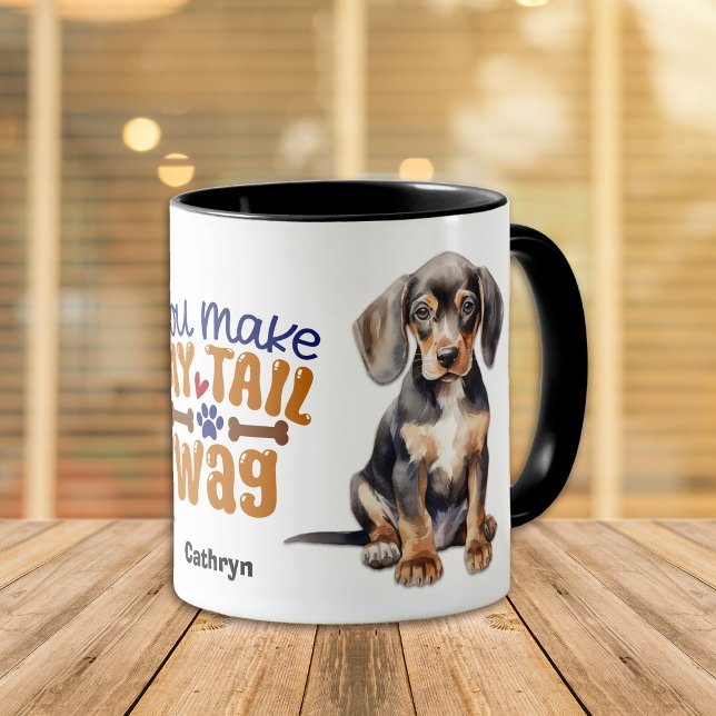 Coonhound Puppy Dog You Make My Tail Wag Mug (Creator Uploaded)