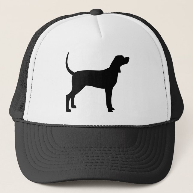 Coonhound Silhouette (black) Trucker Hat (Front)