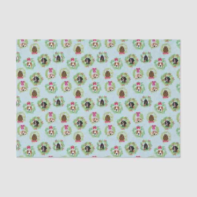 Coonhound Wreaths Tissue Paper (Front)