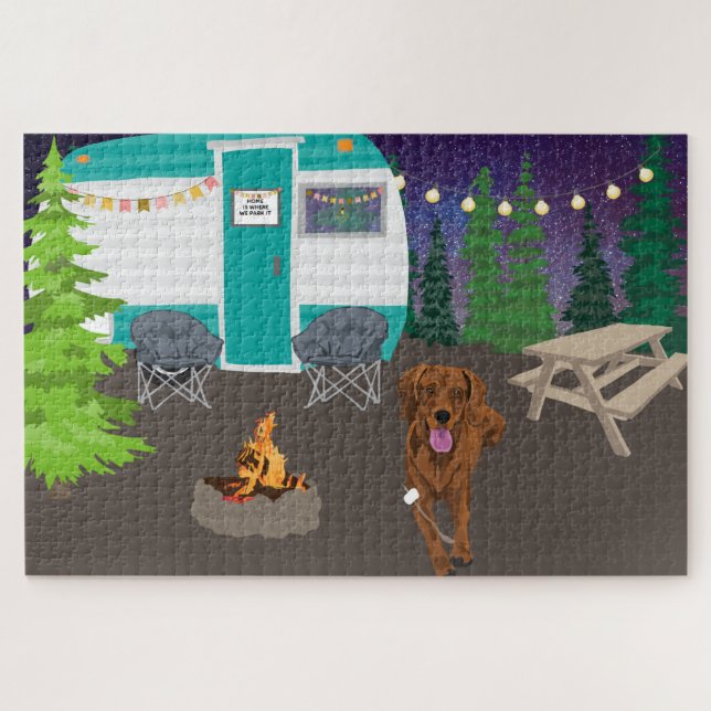 Coonhounds Camping Jigsaw Puzzle (Horizontal)