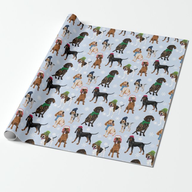 Coonhounds Hats light blue Wrapping Paper (Unrolled)