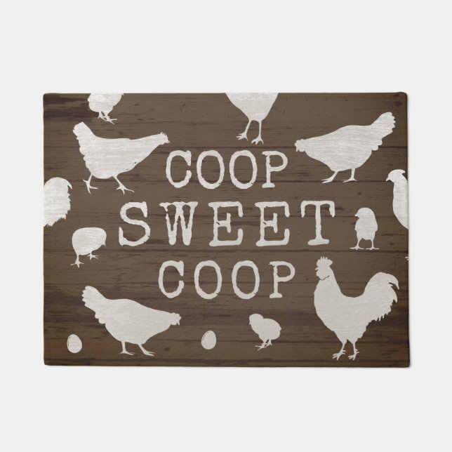 Coop Sweet Coop Homestead Chickens Hen House Doormat (Front)