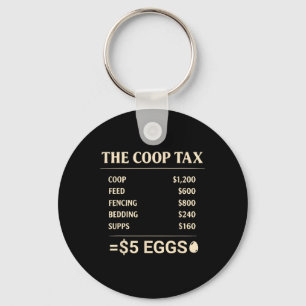 Coop Tax Funny Crazy Ckyard Chicken Lady Homestead Key Ring