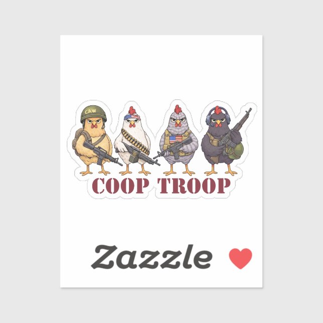 Coop Troop Funny 4th of July Military Hens  (Sheet)