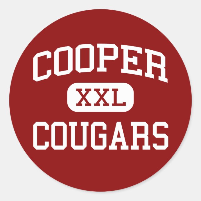 Cooper - Cougars - High School - Abilene Texas Classic Round Sticker (Front)