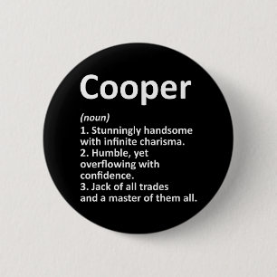 Cooper Definition Personalised Name Funny Birthday 6 Cm Round Badge