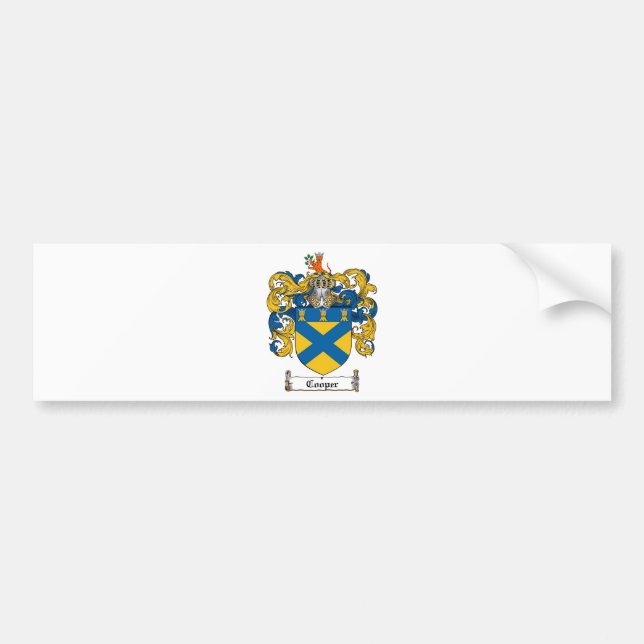COOPER FAMILY CREST -  COOPER COAT OF ARMS BUMPER STICKER (Front)