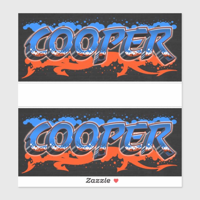 Cooper First Name Graffiti Sticker (Sheet)