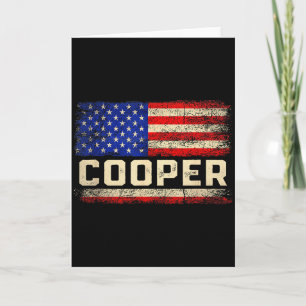 Cooper Last Name Shirt Cooper Name American Flag  Card