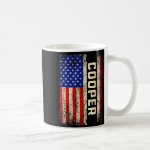 Cooper Last Name Shirt Cooper Name American Flag F Coffee Mug