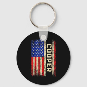 Cooper Last Name Shirt Cooper Name American Flag F Key Ring