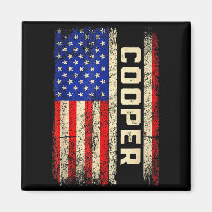 Cooper Last Name Shirt Cooper Name American Flag F Magnet