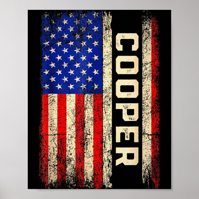 Cooper Last Name Shirt Cooper Name American Flag F Poster (Front)