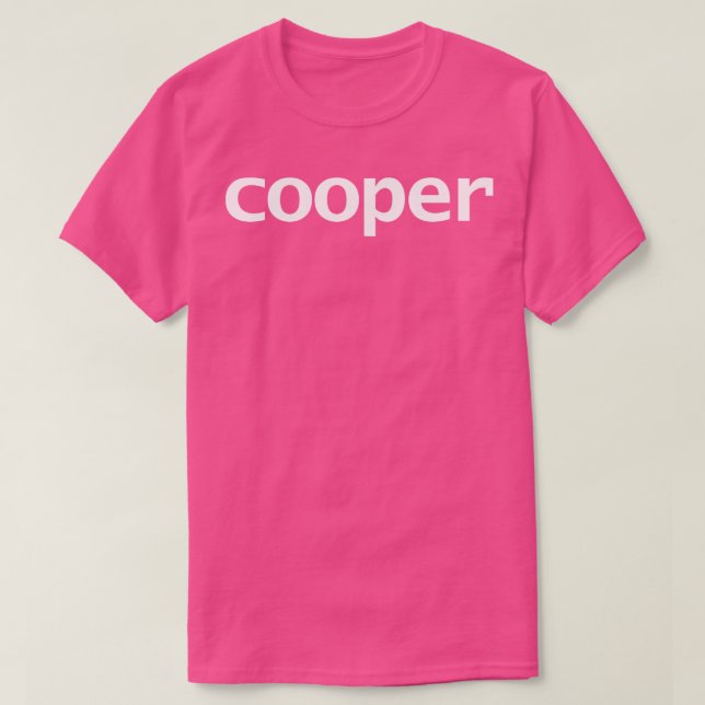 Cooper Minimal Typography White Text T-Shirt (Design Front)