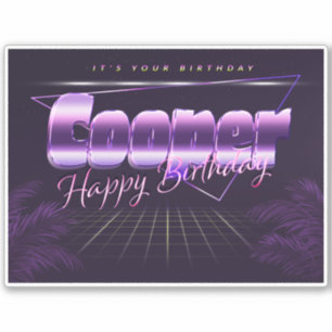 Cooper Name First name lila retro Sticker Birthday