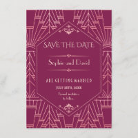 Cooper Rose Great Gatsby 1920s Save The Date