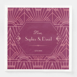 Cooper Rose Great Gatsby 1920s Wedding Napkin