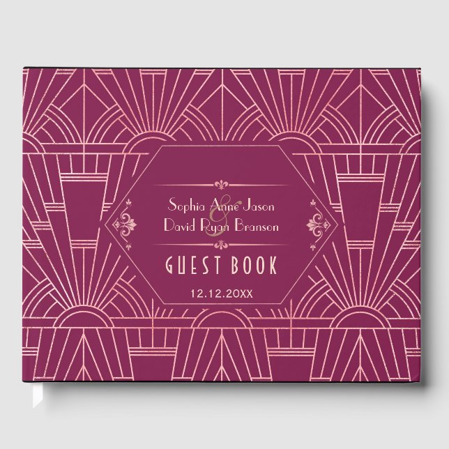Cooper Rose Great Gatsby 1920s Wedding Planner Guest Book (Front)