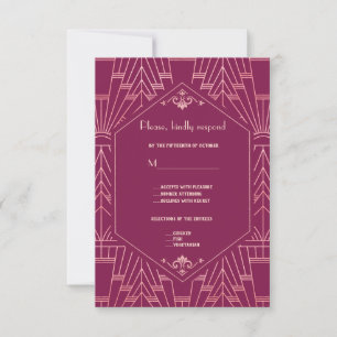 Cooper Rose Great Gatsby 1920s Wedding RSVP