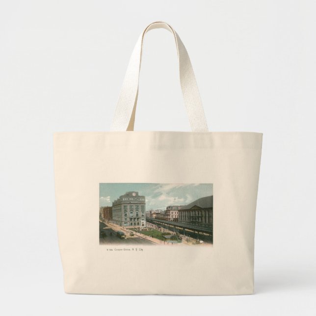 Cooper Union. NY City. Large Tote Bag (Front)