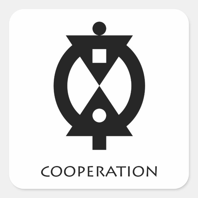 cooperation Adinkra Symbol sticker  (Front)