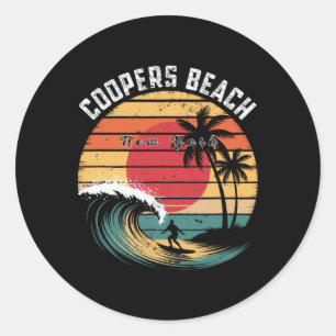 Coopers Beach New York Beach Surfing _1 Classic Round Sticker