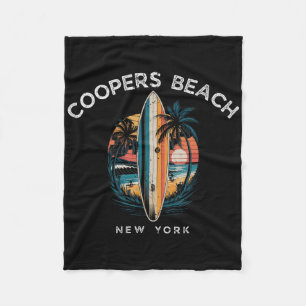 Coopers Beach New York Men Women Surfing Fleece Blanket