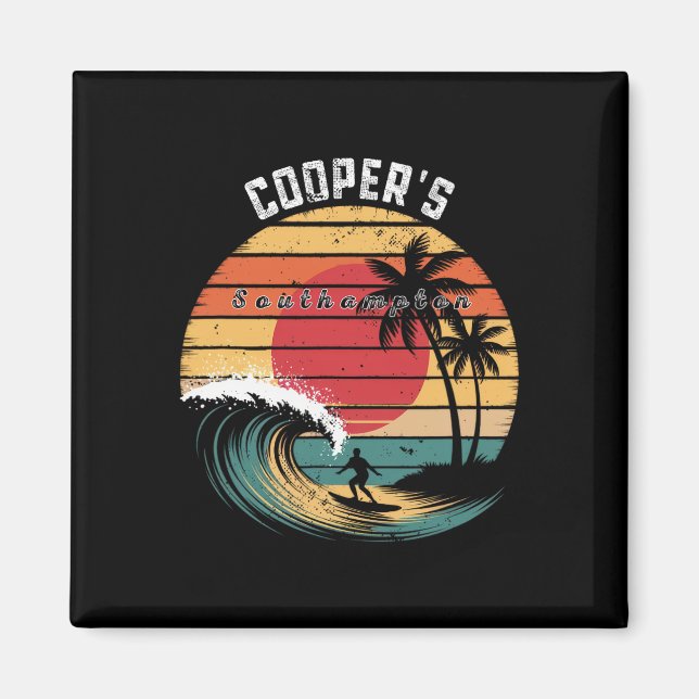 Cooper's Beach Southampton Beach Surfing  Magnet (Front)
