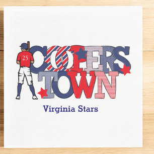 Cooperstown Baseball Player Custom Team Napkin