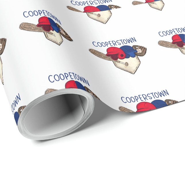 Cooperstown Baseball  Wrapping Paper (Roll Corner)