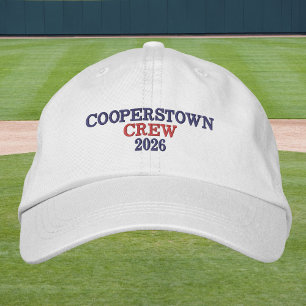 Cooperstown Crew Year Embroidered / Blue & Red  Hat