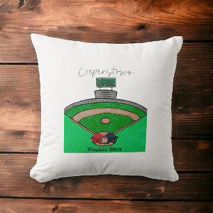 Cooperstown Field Team Name Player Memory Cushion
