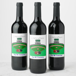 Cooperstown Field Team Party Custom Name Wine Label