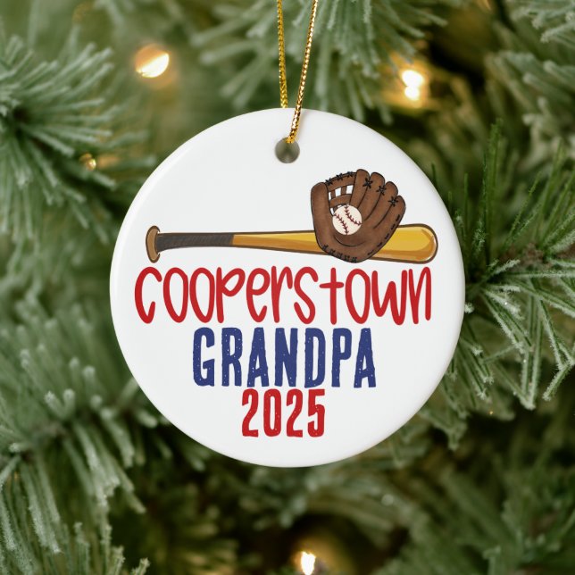 Cooperstown Grandpa Gramps Baseball Special Note Ceramic Tree Decoration (Tree)