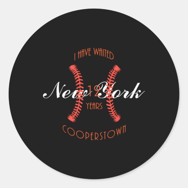 Cooperstown New York Baseball 12 Classic Round Sticker (Front)