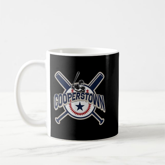 Cooperstown New York Baseball Game Family Vacation Coffee Mug (Left)