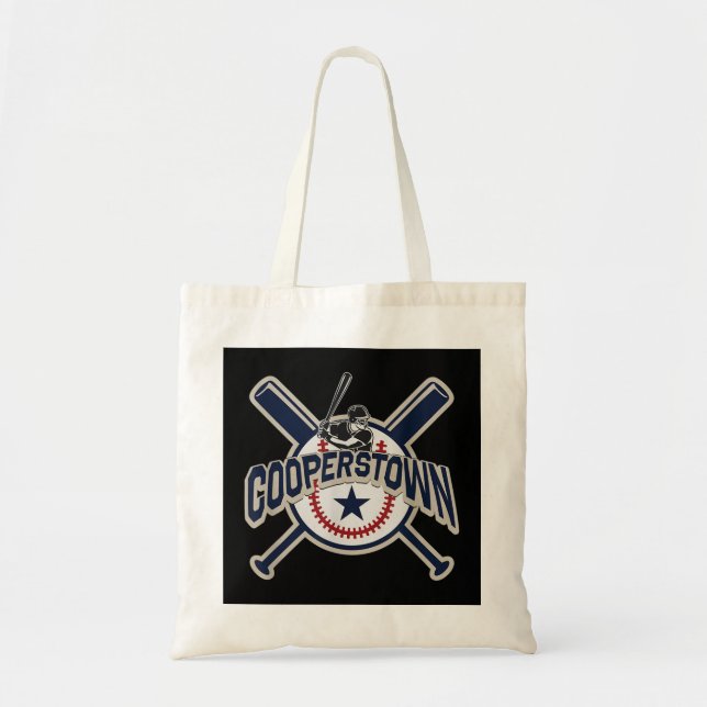 Cooperstown New York Baseball Game Family Vacation Tote Bag (Front)