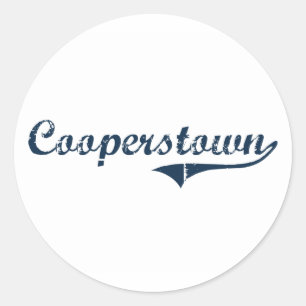 Cooperstown New York Classic Design Round Sticker