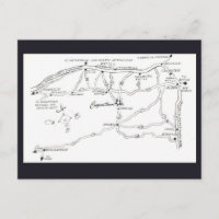 Cooperstown New York Map Postcard